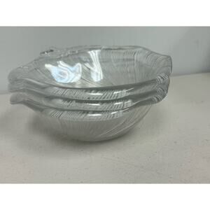 Three Beautiful glass shell shaped bowls.
